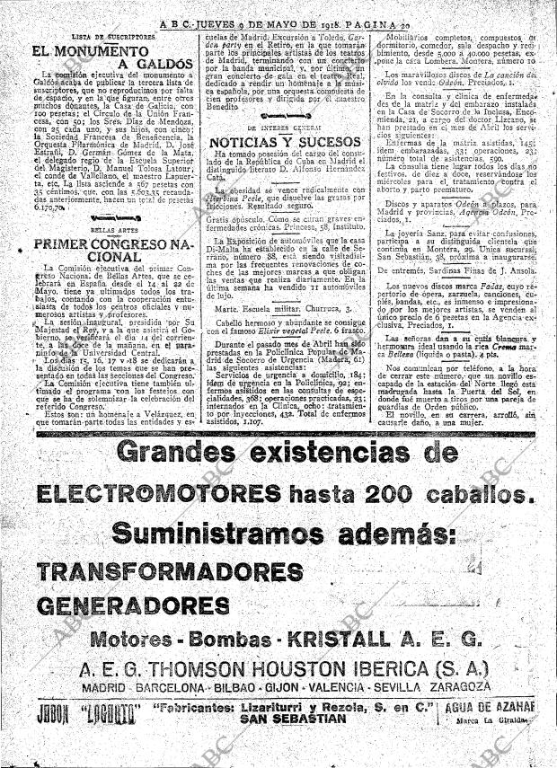 ABC MADRID 09-05-1918 página 20