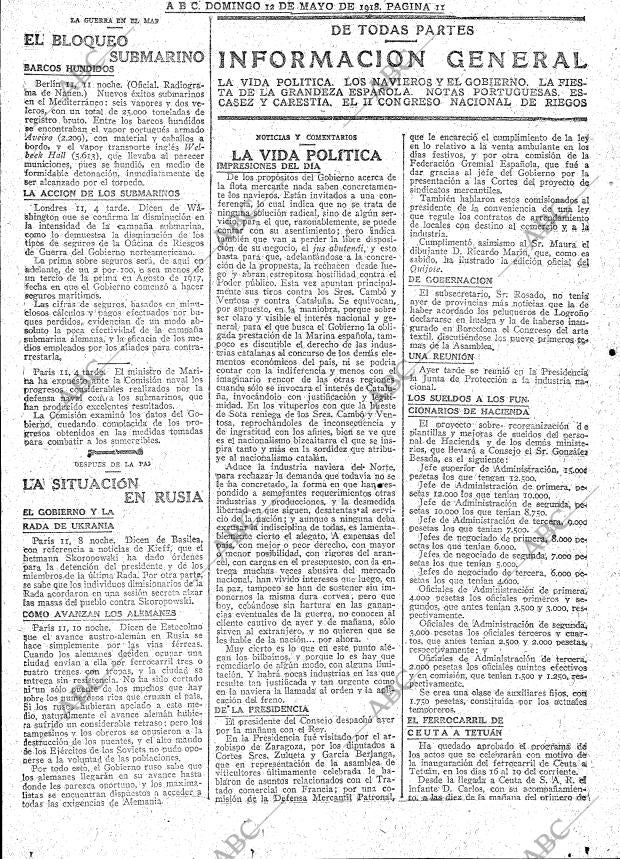 ABC MADRID 12-05-1918 página 11