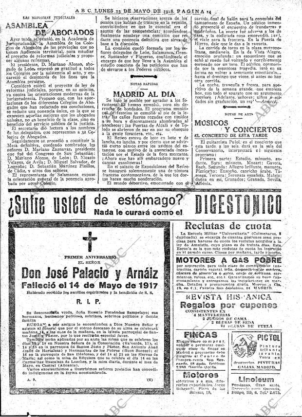 ABC MADRID 13-05-1918 página 14