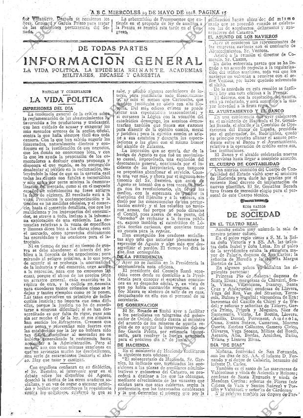 ABC MADRID 29-05-1918 página 15