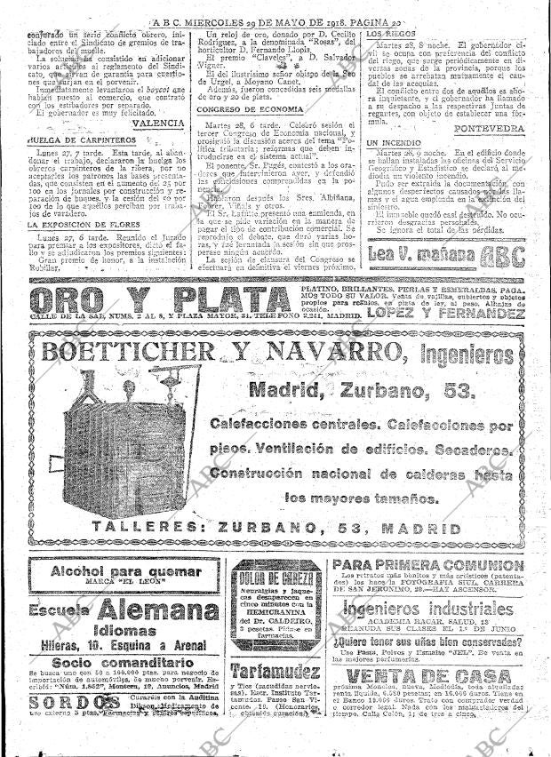 ABC MADRID 29-05-1918 página 20