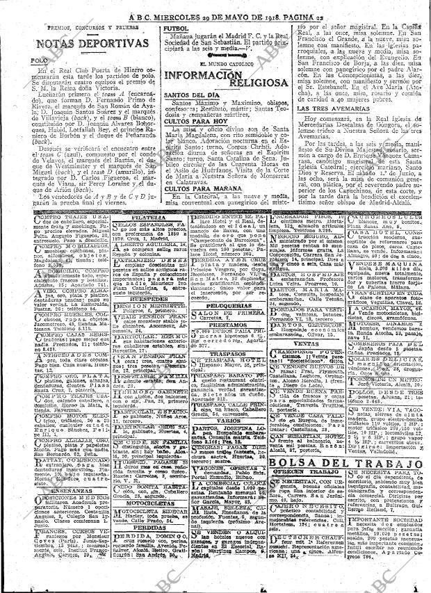 ABC MADRID 29-05-1918 página 22