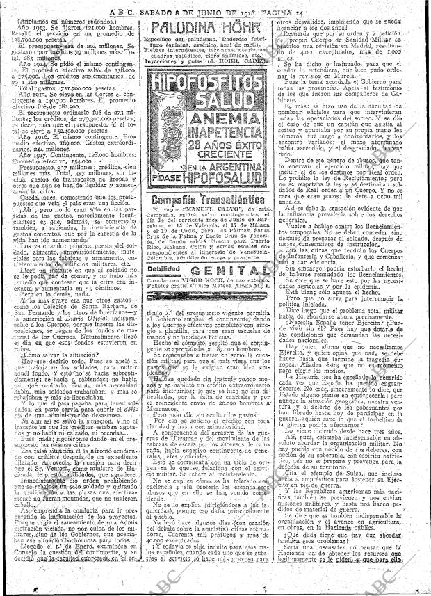 ABC MADRID 08-06-1918 página 14