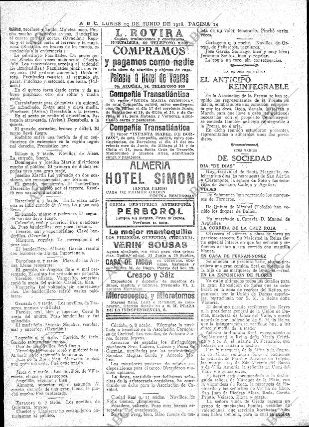 ABC MADRID 10-06-1918 página 14