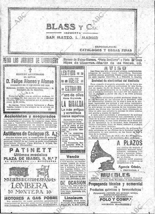 ABC MADRID 16-06-1918 página 24