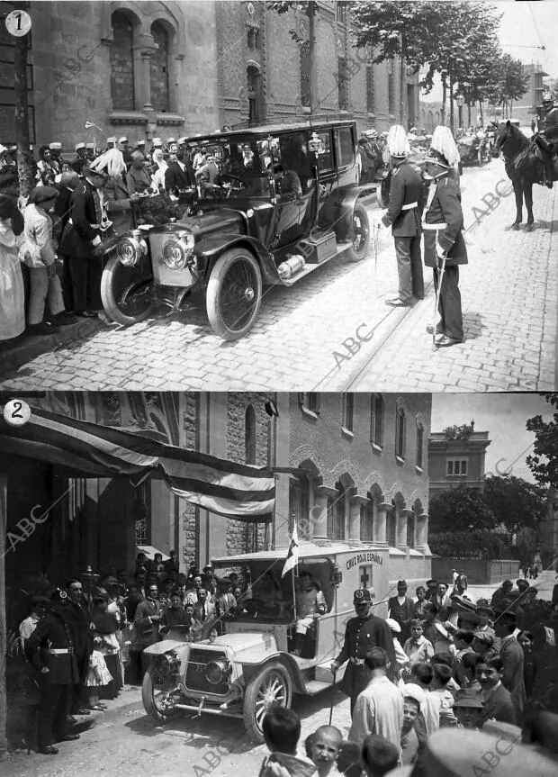 ante la iglesia de los Pp. Carmelitas, bendición del coche del capitán General