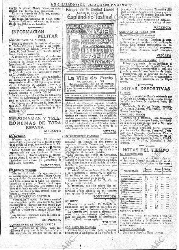 ABC MADRID 13-07-1918 página 19