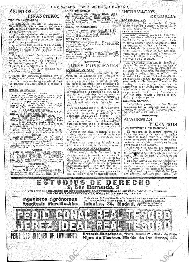 ABC MADRID 13-07-1918 página 20