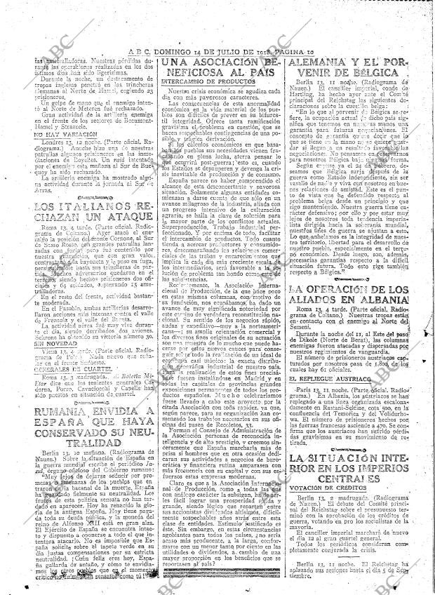 ABC MADRID 14-07-1918 página 10