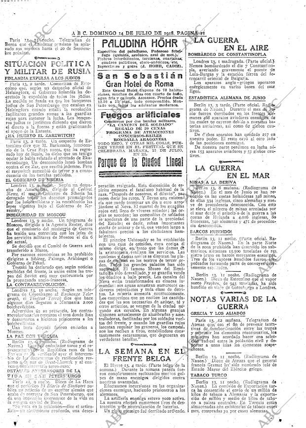 ABC MADRID 14-07-1918 página 11
