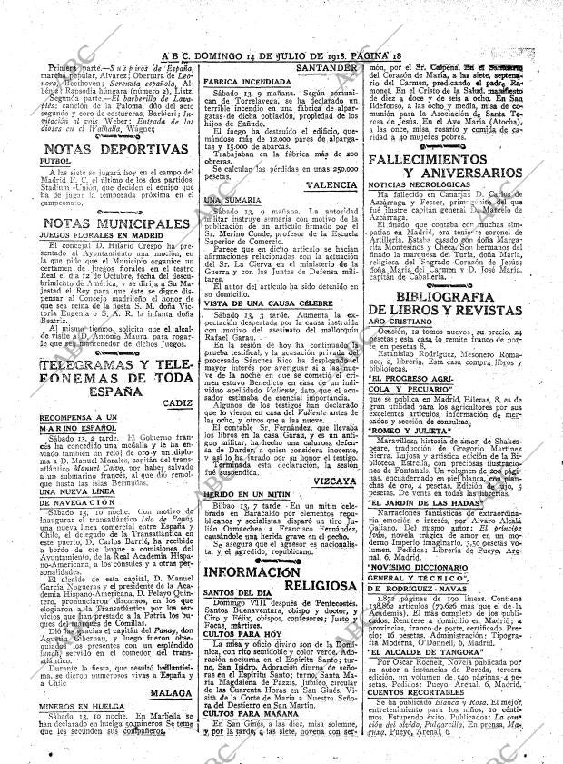 ABC MADRID 14-07-1918 página 18