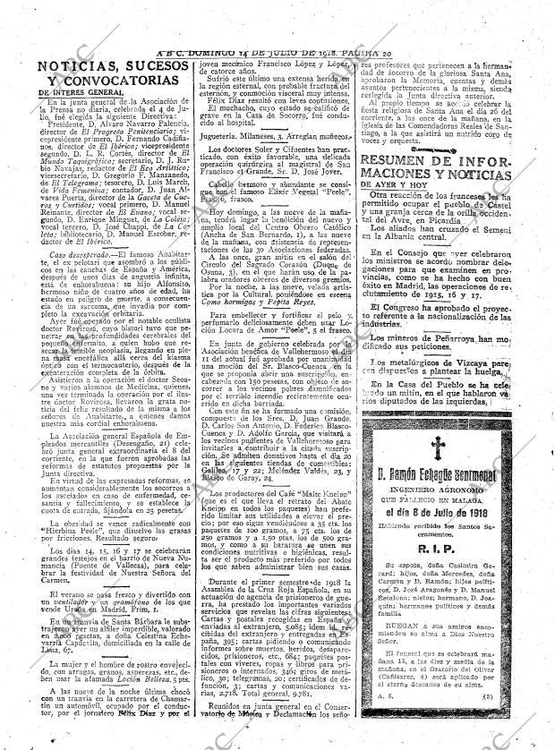 ABC MADRID 14-07-1918 página 20