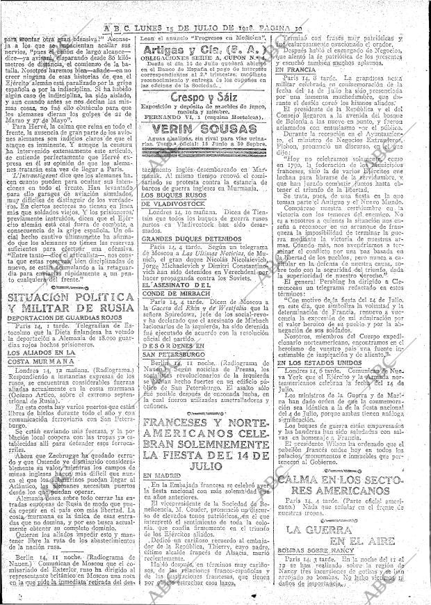 ABC MADRID 15-07-1918 página 10