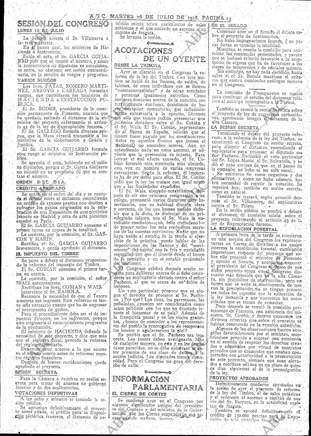 ABC MADRID 16-07-1918 página 13
