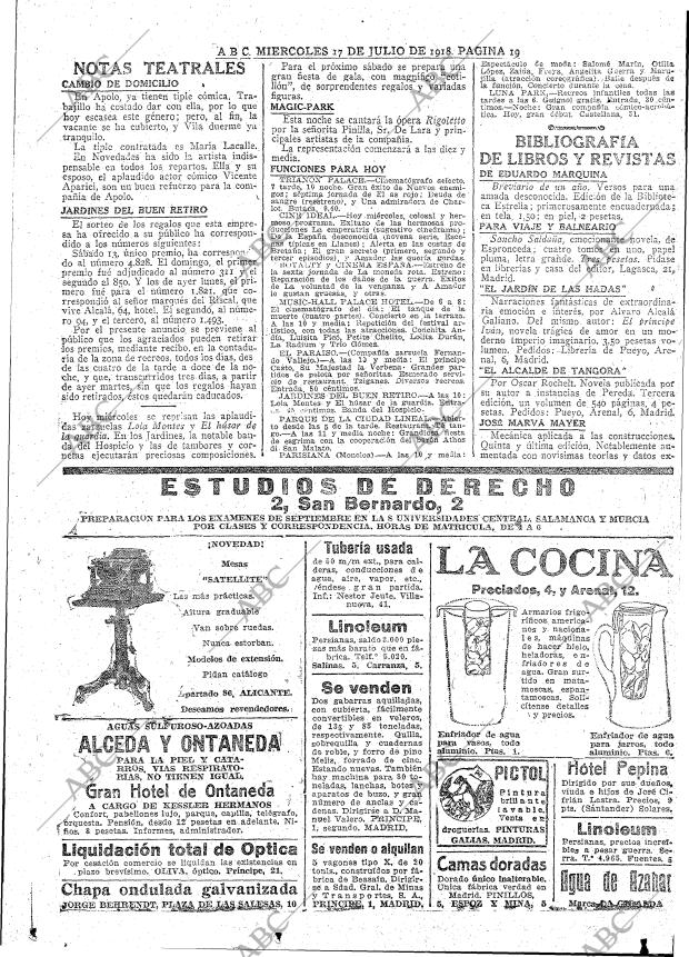 ABC MADRID 17-07-1918 página 19