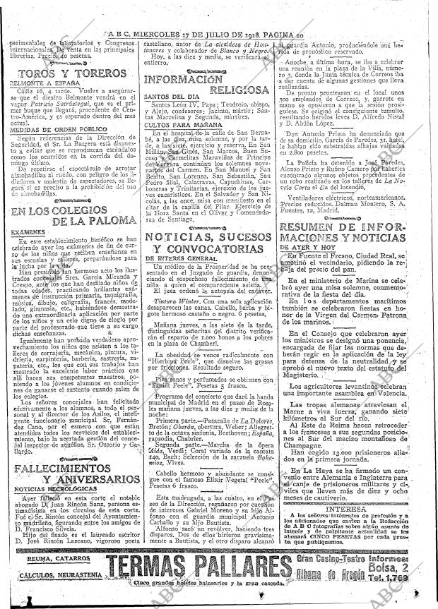 ABC MADRID 17-07-1918 página 20