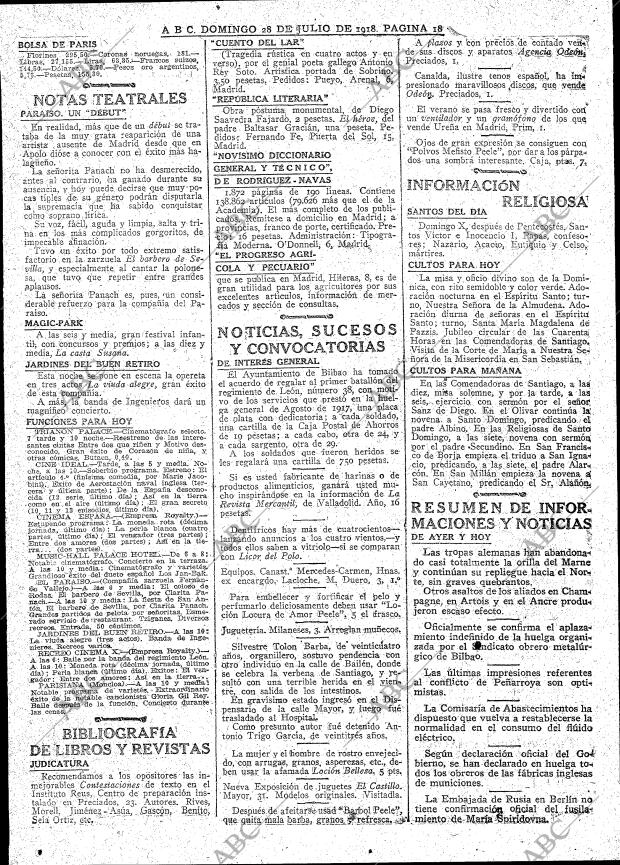 ABC MADRID 28-07-1918 página 18