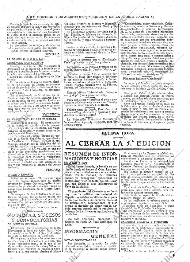 ABC MADRID 11-08-1918 página 19