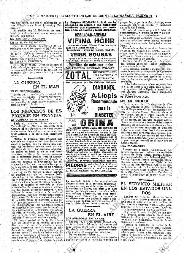 ABC MADRID 13-08-1918 página 11