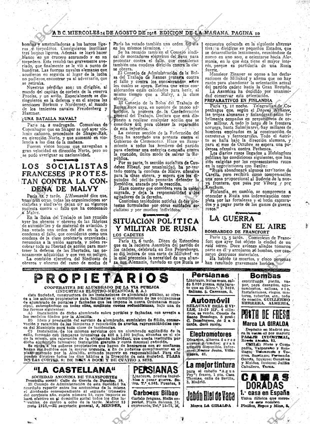 ABC MADRID 14-08-1918 página 10