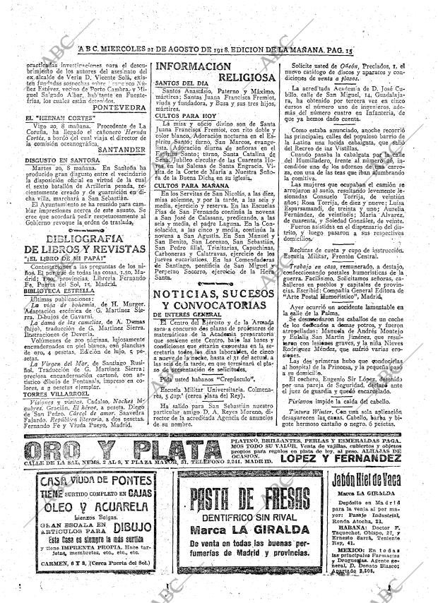 ABC MADRID 21-08-1918 página 15