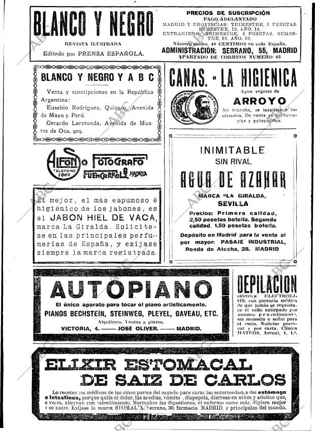 BLANCO Y NEGRO MADRID 25-08-1918 página 2