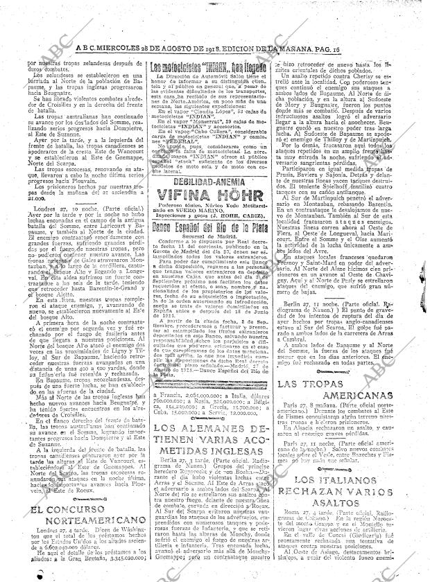 ABC MADRID 28-08-1918 página 16