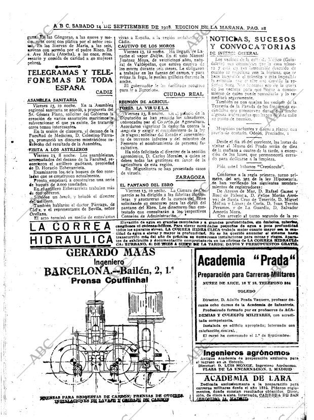 ABC MADRID 14-09-1918 página 18