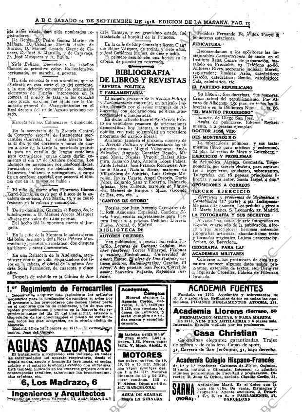 ABC MADRID 14-09-1918 página 19