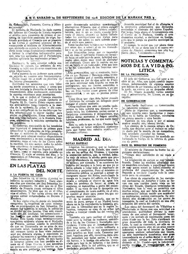 ABC MADRID 14-09-1918 página 9