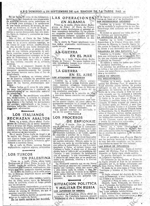 ABC MADRID 15-09-1918 página 17