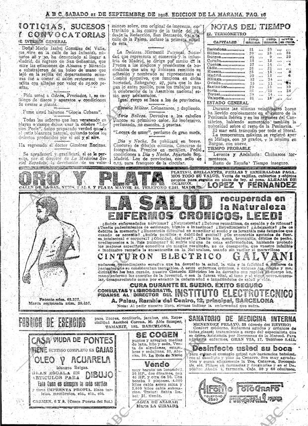 ABC MADRID 21-09-1918 página 16