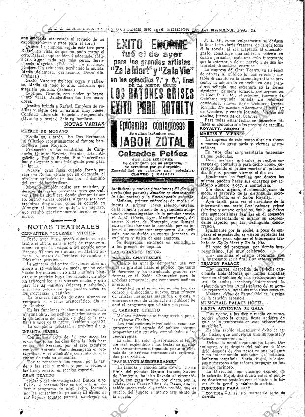 ABC MADRID 01-10-1918 página 14