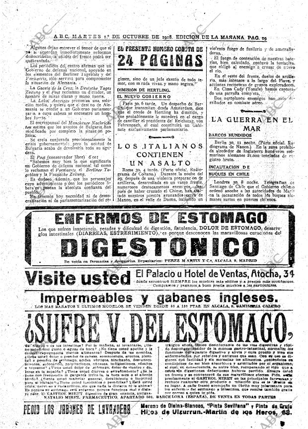 ABC MADRID 01-10-1918 página 19