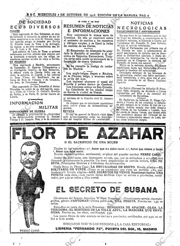 ABC MADRID 02-10-1918 página 8