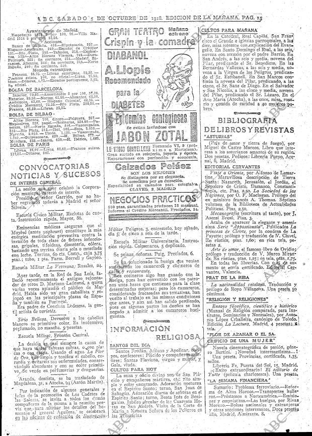 ABC MADRID 05-10-1918 página 15