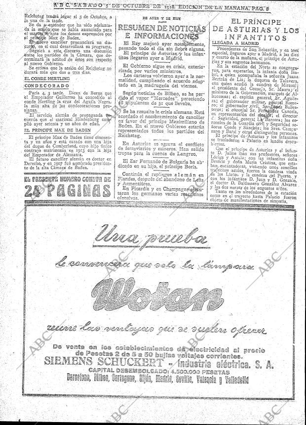 ABC MADRID 05-10-1918 página 8