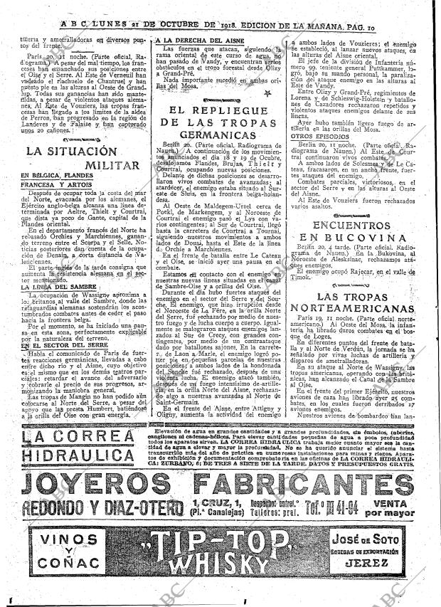 ABC MADRID 21-10-1918 página 10