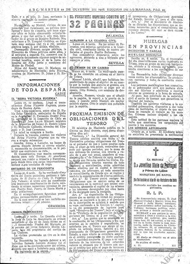 ABC MADRID 22-10-1918 página 20