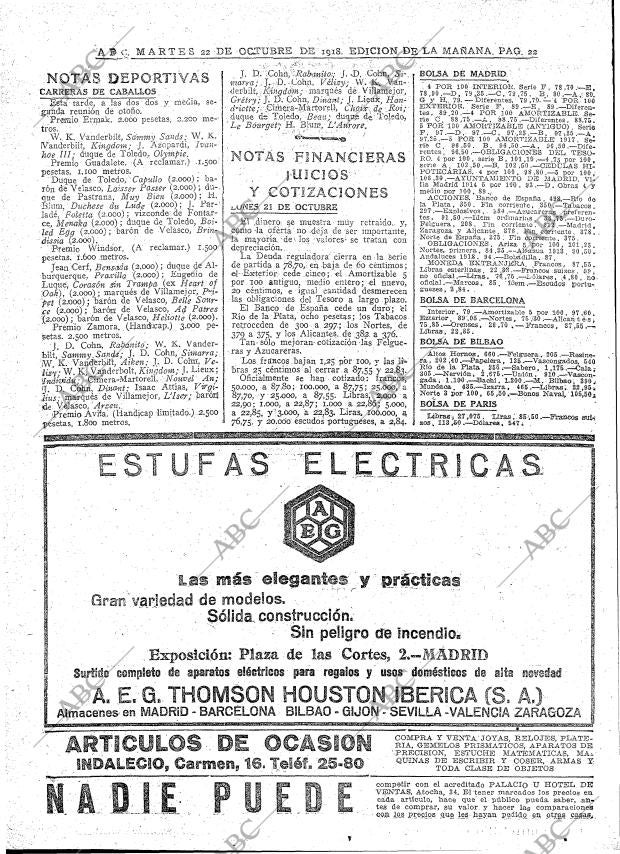 ABC MADRID 22-10-1918 página 22