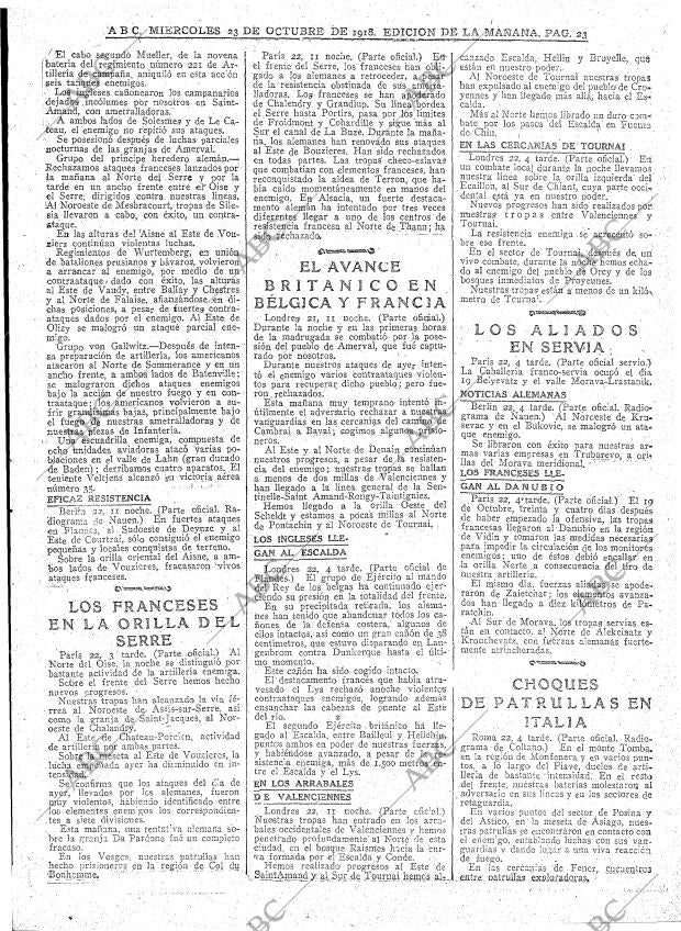 ABC MADRID 23-10-1918 página 23