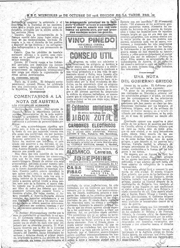 ABC MADRID 30-10-1918 página 10