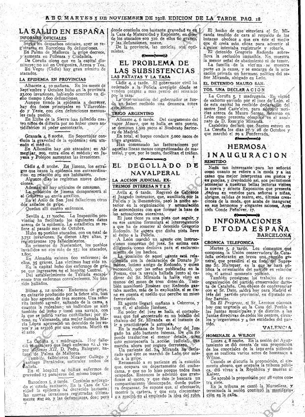 ABC MADRID 05-11-1918 página 18