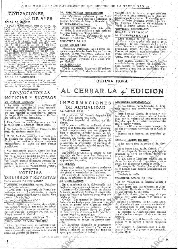 ABC MADRID 05-11-1918 página 19