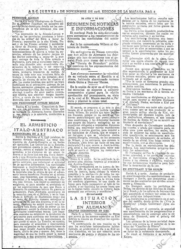 ABC MADRID 07-11-1918 página 8