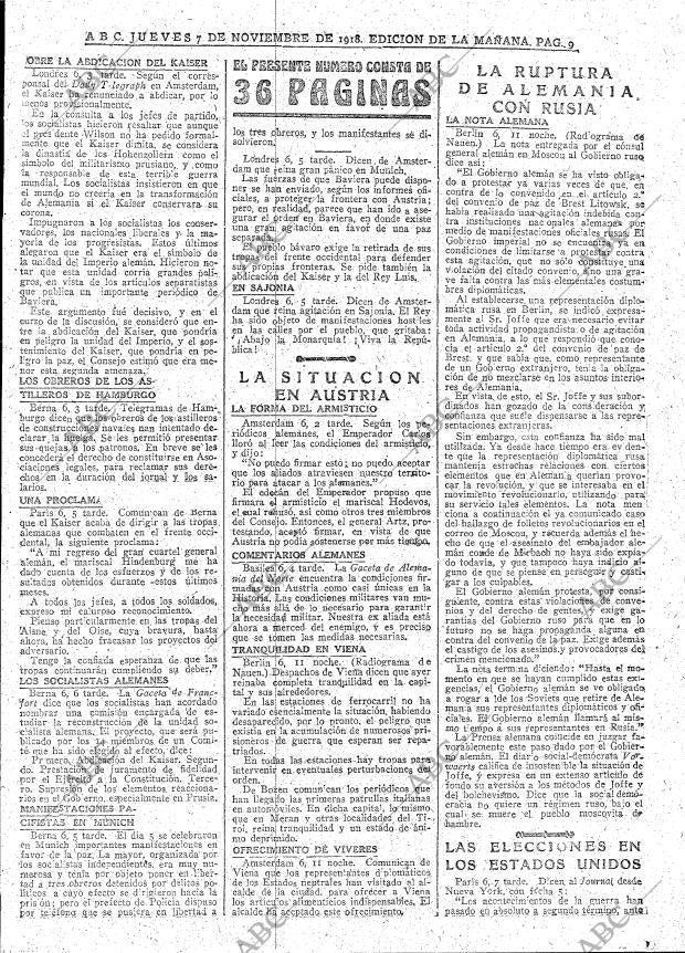 ABC MADRID 07-11-1918 página 9