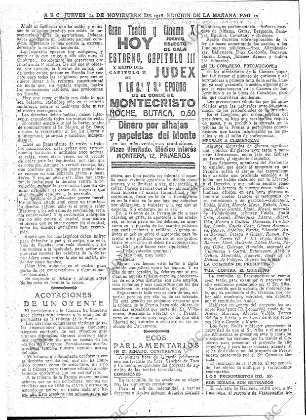 ABC MADRID 14-11-1918 página 12