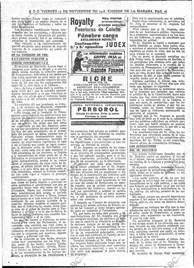 ABC MADRID 15-11-1918 página 16