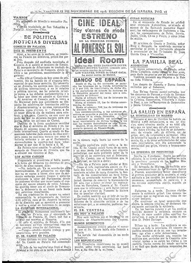 ABC MADRID 15-11-1918 página 18
