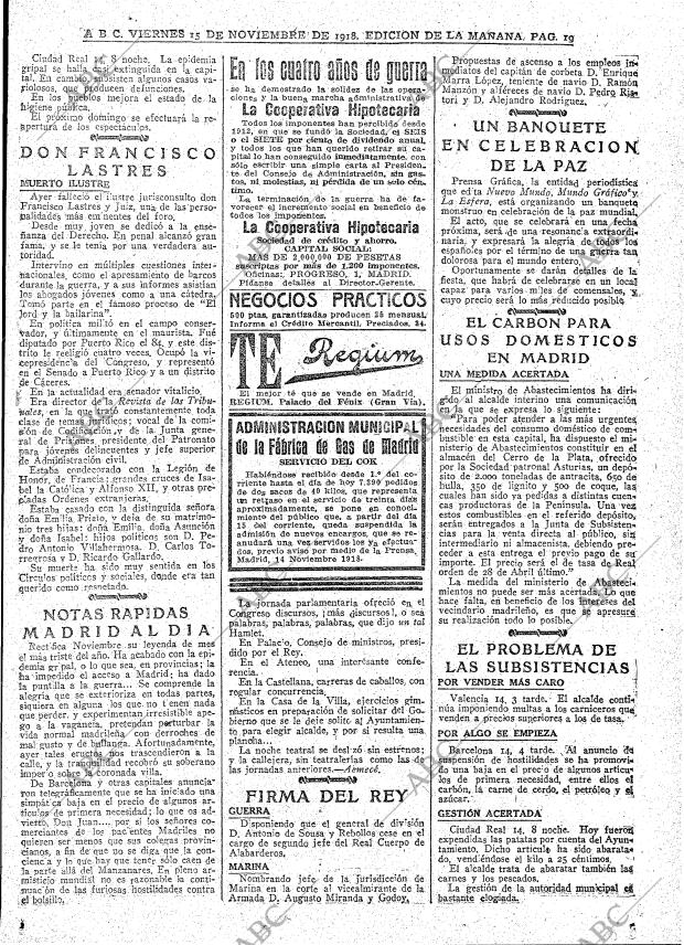 ABC MADRID 15-11-1918 página 19